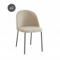 Lot de 2 chaises BROOKLYN tissu beige pieds métal noir|Chaise|Baita Home