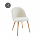 Lot de 2 chaises MACARON tissu bouclettes écru pieds hêtre massif|Chaise|Baita Home
