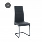 Lot de 4 chaises MARA simili noir pieds métal noir|Chaise|Baita Home