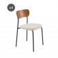 Lot de 4 chaises empilables FRIDA velours côtelé écru et métal noir|Chaise|Baita Home