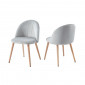 Lot de 2 chaises KOKI velours gris clair design coquillage|Chaise|Baita Home