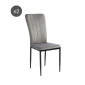 Lot de 2 chaises POPPY velours gris pieds métal noir|Chaise|Baita Home
