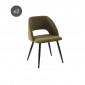 Lot de 2 chaises VINTAGE velours côtelé kaki pieds métal noir|Chaise|Baita Home