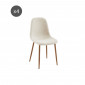 Lot de 4 chaises BIRGIT tissu bouclette écru pieds bois clair|Chaise|Baita Home