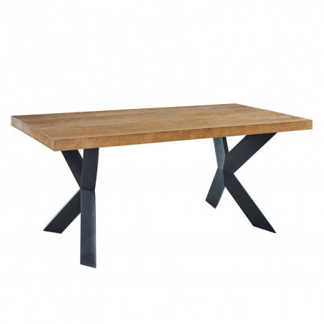 Table de séjour PLATON placage chêne et métal noir 180cm|Table|Baita Home