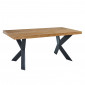 Table de séjour PLATON placage chêne et métal noir 180cm|Table|Baita Home