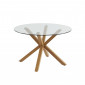 Table à manger ronde HARRY verre et effet chêne 120cm|Table|Baita Home