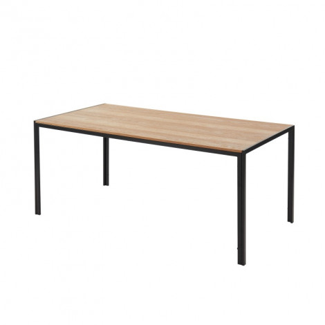 Table de séjour SOHO placage bois et métal noir 180cm|Table|Baita Home