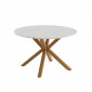 Table à manger ronde HARRY blanc et effet chêne 120cm|Table|Baita Home
