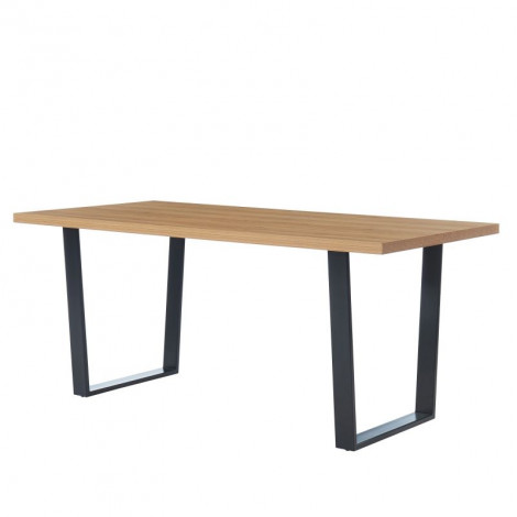 Table à manger FELIX effet chêne et métal noir 180cm|Table|Baita Home