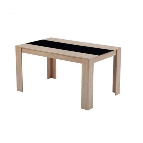 Table de séjour DAMIA noir et effet chêne 140cm|Table|Baita Home