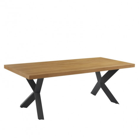 Table à manger PLATON placage chêne et métal noir 220cm|Table|Baita Home