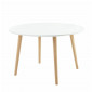 Table à manger ORATELLO laqué blanc mat pieds en bois massif 120cm|Table|Baita Home
