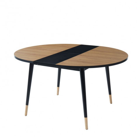 Table extensible CAVALLO effet chêne et noir 120-150cm|Table|Baita Home
