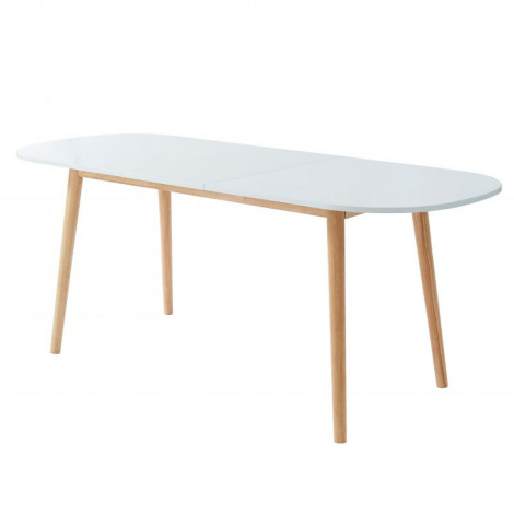 Table extensible ERIKA laqué blanc mat 160-200cm|Table|Baita Home
