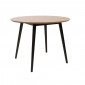 Table à manger ronde KEILA effet chêne et pieds noirs 100cm|Table|Baita Home