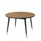 Table à manger ronde CAVALLO effet chêne et noir 120cm|Table|Baita Home