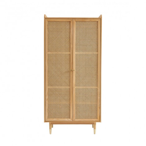 Armoire LEON placage chêne et cannage rotin h190cm|Armoire|Baita Home