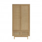 Armoire HELENA effet chêne et cannage rotin 90cm|Armoire|Baita Home