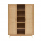 Armoire AMANA effet chêne et cannage rotin 2 portes h180 cm|Armoire|Baita Home