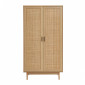 Armoire AMANA effet chêne et cannage rotin 2 portes h170cm|Armoire|Baita Home