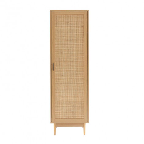 Armoire AMANA effet chêne et cannage rotin 1 porte h180cm|Armoire|Baita Home