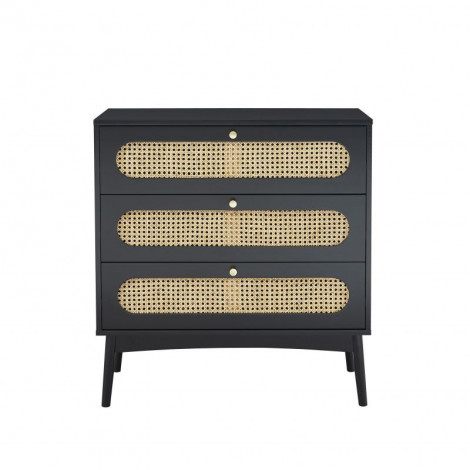 Commode ANATOLE noir et cannage rotin|Commode|Baita Home