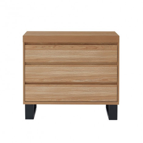 Commode FELIX effet chêne et métal noir 3 tiroirs|Commode|Baita Home