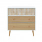Commode CAPUCINE blanc et effet chêne 3 tiroirs 78cm|Commode|Baita Home