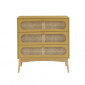 Commode SIXTINE jaune safran et cannage rotin 3 tiroirs|Commode|Baita Home