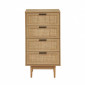 Chiffonnier AMANA effet chêne et cannage rotin 4 tiroirs 50cm|Commode|Baita Home