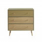 Commode CAPUCINE vert olive et effet chêne 3 tiroirs 78cm|Commode|Baita Home