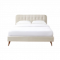 Lit double ANDRE velours beige sable 160x200 sommier inclus|Lit Adulte|Baita Home