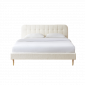 Lit double ANDRE tissu bouclette écru 180x200 sommier inclus|Lit Adulte|Baita Home