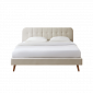 Lit double ANDRE velours beige sable 180x200 sommier inclus|Lit Adulte|Baita Home