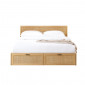 Lit à tiroirs AMANA cannage rotin 140x190 sommier inclus|Lit Adulte|Baita Home