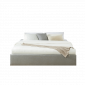 Lit coffre SAKURA tissu gris chiné 180x200 sommier inclus|Lit Adulte|Baita Home