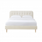 Lit double ANDRE tissu bouclettes écru 160x200 sommier inclus|Lit Adulte|Baita Home