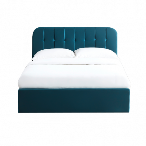 Lit coffre ANDRE velours bleu paon sommier 160x200 cm inclus|Lit Adulte|Baita Home