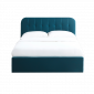 Lit coffre ANDRE velours bleu paon sommier 160x200 cm inclus|Lit Adulte|Baita Home