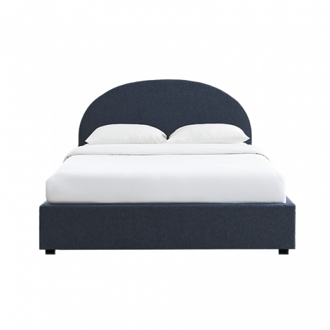 Lit coffre OLAF tissu bouclette bleu foncé 160x200 sommier inclus|Lit Adulte|Baita Home