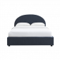 Lit coffre OLAF tissu bouclette bleu foncé 160x200 sommier inclus|Lit Adulte|Baita Home
