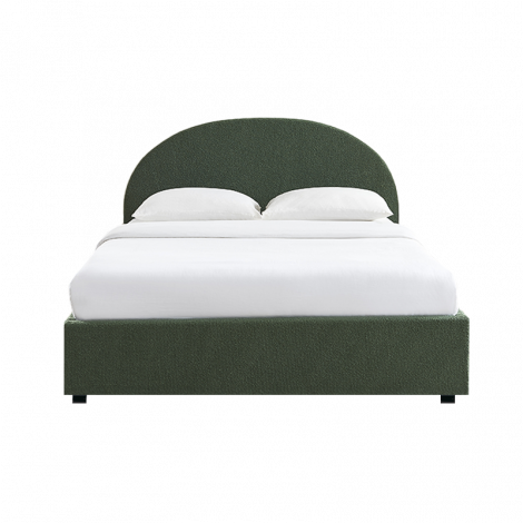 Lit coffre OLAF tissu bouclette vert forêt 160x200 sommier inclus|Lit Adulte|Baita Home