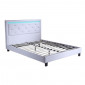 Lit à led FILIP simili blanc et strass matelas 140x190|Lit Adulte|Baita Home