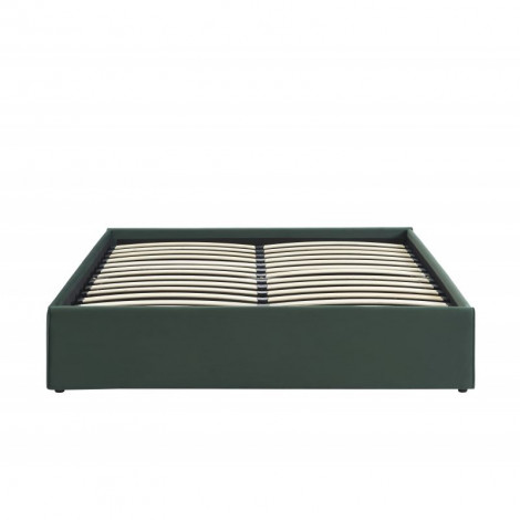 Lit coffre SAKURA velours vert forêt 140x190 sommier inclus|Lit Adulte|Baita Home