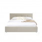 Lit coffre SEGURO velours beige crème 160x200 sommier inclus|Lit Adulte|Baita Home