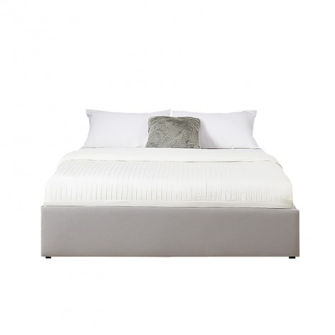 Lit coffre SAKURA tissu gris chiné 140x190 sommier inclus|Lit Adulte|Baita Home