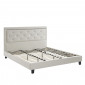 Lit à LED FILIP simili blanc 180x200 sommier inclus|Lit Adulte|Baita Home