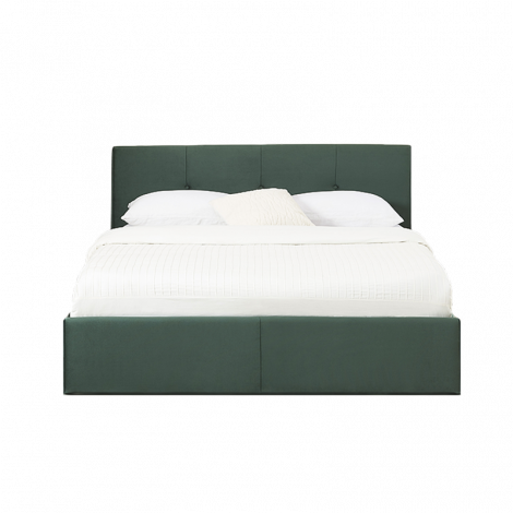 Lit coffre SEGURO velours vert forêt 140x190 sommier inclus|Lit Adulte|Baita Home
