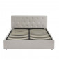 Lit coffre BAHIA tissu beige lin 160x200 sommier inclus|Lit Adulte|Baita Home